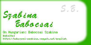 szabina babocsai business card